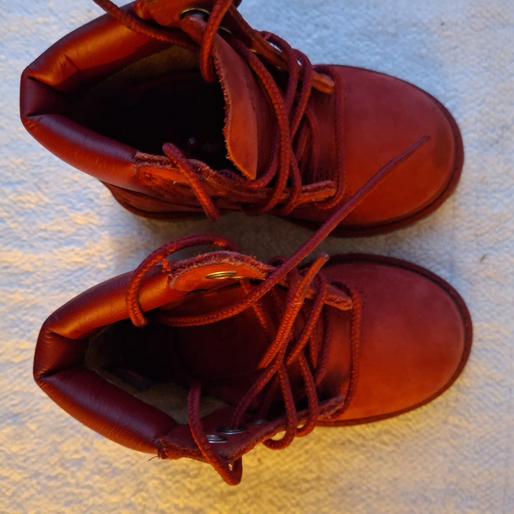 Timberland Kids Red Lace-Up Boots